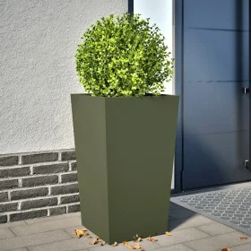 Jardinera de acero verde oliva 45x45x75 cm de , Maceteros y jardineras - Ref: Foro24-851100, Precio: 77,79 €, Descuento: %