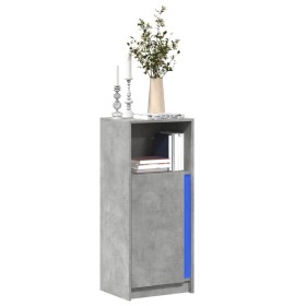 Aparador con LED madera ingeniería gris hormigón 42,5x34x100 cm de , Aparadores - Ref: Foro24-852155, Precio: 59,05 €, Descue...