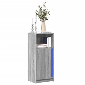 Aparador con LED madera de ingeniería gris Sonoma 42,5x34x100cm de , Aparadores - Ref: Foro24-852157, Precio: 60,37 €, Descue...