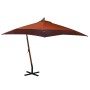 Sombrilla colgante con palo madera maciza abeto terracota 3x3 m de vidaXL, Sombrillas - Ref: Foro24-313777, Precio: 166,00 €,...
