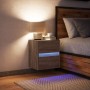Mesita de noche de pared con luces LED roble marrón de , Mesitas de noche - Ref: Foro24-3307973, Precio: 55,02 €, Descuento: %