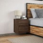 Mesita de noche de pared con luces LED roble marrón de , Mesitas de noche - Ref: Foro24-3307973, Precio: 55,02 €, Descuento: %