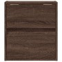 Mesita de noche de pared con luces LED roble marrón de , Mesitas de noche - Ref: Foro24-3307973, Precio: 55,02 €, Descuento: %