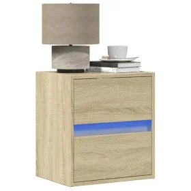 Wand-Nachttisch mit LED-Lichtern in Sonoma-Eiche von , Nachttische - Ref: Foro24-3307965, Preis: 55,66 €, Rabatt: %