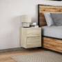 Mesita de noche de pared con luces LED roble Sonoma de , Mesitas de noche - Ref: Foro24-3307965, Precio: 56,59 €, Descuento: %