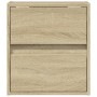 Mesita de noche de pared con luces LED roble Sonoma de , Mesitas de noche - Ref: Foro24-3307965, Precio: 56,59 €, Descuento: %