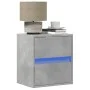 Mesita de noche de pared con luces LED gris hormigón by , Nightstands - Ref: Foro24-3307967, Price: 52,99 €, Discount: %