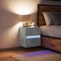 Mesita de noche de pared con luces LED gris hormigón de , Mesitas de noche - Ref: Foro24-3307967, Precio: 55,71 €, Descuento: %