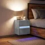 Mesita de noche de pared con luces LED gris hormigón by , Nightstands - Ref: Foro24-3307967, Price: 52,99 €, Discount: %