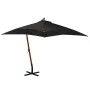 Sombrilla colgante con palo madera maciza de abeto negro 3x3 m de vidaXL, Sombrillas - Ref: Foro24-313778, Precio: 140,98 €, ...