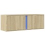 Mueble de TV de pared con luces LED roble Sonoma 100x31x35 cm de , Muebles TV - Ref: Foro24-852266, Precio: 63,38 €, Descuent...