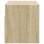 Mueble de TV de pared con luces LED roble Sonoma 100x31x35 cm de , Muebles TV - Ref: Foro24-852266, Precio: 63,38 €, Descuent...