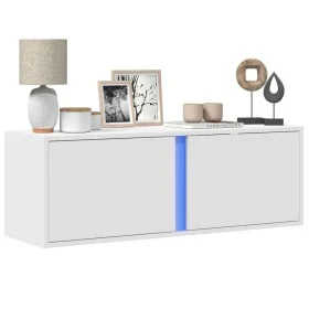 Mueble de TV de pared con luces LED blanco 100x31x35 cm de , Muebles TV - Ref: Foro24-852264, Precio: 66,34 €, Descuento: %