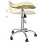 Taburete de belleza de cuero sintético crema de , Sillas de peluquería - Ref: Foro24-323687, Precio: 55,19 €, Descuento: %