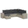 Set de sofás de jardín 7 pzas con cojines ratán PE gris claro de , Conjuntos de jardín - Ref: Foro24-3264458, Precio: 502,67 ...