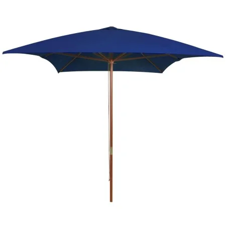 Sombrilla de jardín con palo de madera azul 200x300 cm de vidaXL, Sombrillas - Ref: Foro24-313761, Precio: 70,42 €, Descuento: %