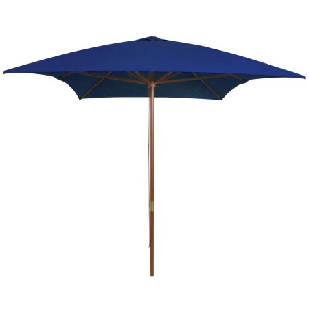 Sombrilla de jardín con palo de madera azul 200x300 cm de vidaXL, Sombrillas - Ref: Foro24-313761, Precio: 71,80 €, Descuento: %