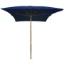 Sombrilla de jardín con palo de madera azul 200x300 cm de vidaXL, Sombrillas - Ref: Foro24-313761, Precio: 70,42 €, Descuento: %