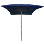 Sombrilla de jardín con palo de madera azul 200x300 cm de vidaXL, Sombrillas - Ref: Foro24-313761, Precio: 71,80 €, Descuento: %