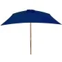 Sombrilla de jardín con palo de madera azul 200x300 cm de vidaXL, Sombrillas - Ref: Foro24-313761, Precio: 70,42 €, Descuento: %