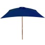 Sombrilla de jardín con palo de madera azul 200x300 cm de vidaXL, Sombrillas - Ref: Foro24-313761, Precio: 71,80 €, Descuento: %