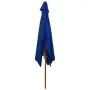 Sombrilla de jardín con palo de madera azul 200x300 cm de vidaXL, Sombrillas - Ref: Foro24-313761, Precio: 70,42 €, Descuento: %