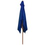Sombrilla de jardín con palo de madera azul 200x300 cm de vidaXL, Sombrillas - Ref: Foro24-313761, Precio: 71,80 €, Descuento: %