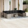 Set de sofás de jardín 11 pzas y cojines ratán sintético gris de , Conjuntos de jardín - Ref: Foro24-3223081, Precio: 771,17 ...