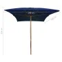 Sombrilla de jardín con palo de madera azul 200x300 cm de vidaXL, Sombrillas - Ref: Foro24-313761, Precio: 70,42 €, Descuento: %
