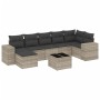 Set de sofás de jardín 8 pzas y cojines ratán sintético gris de , Conjuntos de jardín - Ref: Foro24-3222891, Precio: 552,10 €...