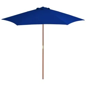 Sombrilla de jardín con palo de madera azul 270 cm de vidaXL, Sombrillas - Ref: Foro24-313763, Precio: 64,99 €, Descuento: %