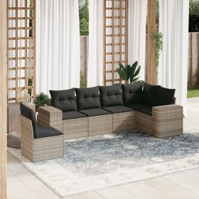 Set de sofás de jardín 6 pzas y cojines ratán sintético gris de , Conjuntos de jardín - Ref: Foro24-3222631, Precio: 448,92 €...