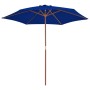 Sombrilla de jardín con palo de madera azul 270 cm de vidaXL, Sombrillas - Ref: Foro24-313763, Precio: 69,66 €, Descuento: %