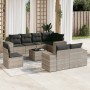 Set muebles jardín 9 pzas y cojines ratán sintético gris claro de , Conjuntos de jardín - Ref: Foro24-3222851, Precio: 683,57...