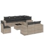 Set muebles jardín 9 pzas y cojines ratán sintético gris claro de , Conjuntos de jardín - Ref: Foro24-3222851, Precio: 683,57...
