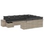 Set de sofás de jardín 11 pzas y cojines ratán sintético gris de , Conjuntos de jardín - Ref: Foro24-3223131, Precio: 771,17 ...