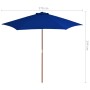 Sombrilla de jardín con palo de madera azul 270 cm de vidaXL, Sombrillas - Ref: Foro24-313763, Precio: 69,66 €, Descuento: %