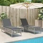 Sun loungers with small table, 2 units, light gray synthetic rattan by , Loungers - Ref: Foro24-4002751, Price: 274,85 €, Dis...