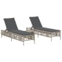 Tumbonas con mesita 2 unidades ratán sintético gris claro de , Tumbonas - Ref: Foro24-4002751, Precio: 278,25 €, Descuento: %