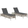Tumbonas con mesita 2 unidades ratán sintético gris claro de , Tumbonas - Ref: Foro24-4002751, Precio: 278,25 €, Descuento: %