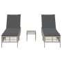 Tumbonas con mesita 2 unidades ratán sintético gris claro de , Tumbonas - Ref: Foro24-4002751, Precio: 278,25 €, Descuento: %
