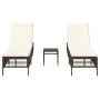 Sun loungers with small table, 2 units, synthetic brown rattan by , Loungers - Ref: Foro24-4002747, Price: 271,84 €, Discount: %