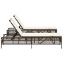 Tumbonas con mesita 2 unidades ratán sintético marrón de , Tumbonas - Ref: Foro24-4002747, Precio: 276,64 €, Descuento: %