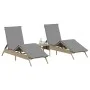 Sun loungers with cushions 2 units synthetic rattan beige by , Loungers - Ref: Foro24-3261581, Price: 281,68 €, Discount: %