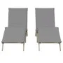 Sun loungers with cushions 2 units synthetic rattan beige by , Loungers - Ref: Foro24-3261581, Price: 281,68 €, Discount: %