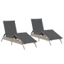 Tumbonas con cojines 2 unidades ratán sintético gris claro de , Tumbonas - Ref: Foro24-3261583, Precio: 285,56 €, Descuento: %