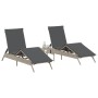 Tumbonas con cojines 2 unidades ratán sintético gris claro de , Tumbonas - Ref: Foro24-3261583, Precio: 285,56 €, Descuento: %