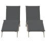 Tumbonas con cojines 2 unidades ratán sintético gris claro de , Tumbonas - Ref: Foro24-3261583, Precio: 285,56 €, Descuento: %