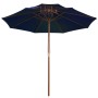 Sombrilla de dos pisos palo de madera azul 270 cm de vidaXL, Sombrillas - Ref: Foro24-313767, Precio: 94,13 €, Descuento: %