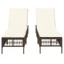 Liegestühle mit Kissen, 2 Stück, aus braunem Kunst-Rattan. von , Liegen - Ref: Foro24-3261597, Preis: 278,20 €, Rabatt: %
